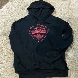 American Eagle Outfitters Black and Red Hoodie Sweatshirt